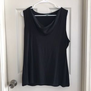 Lauren by Ralph Lauren Black Cowl Neck Shell